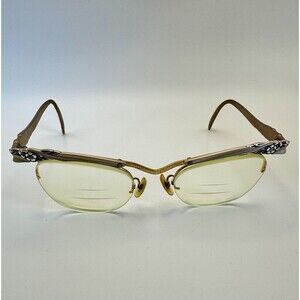 Bausch + Lomb Vintage Eyeglasses 1950s Aluminum Frame Copper Silver Tone